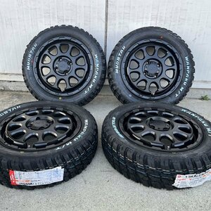 オフロード仕様 155/65R14 新品 タイヤホイール 4本セット S320G S321G S330G 軽バン 軽トラ N-BOX タント マッドスター MT ホワイトレター