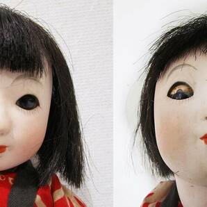 《ジャムルK》Ko0422-74◆送料無料◆日本人形 ビスクドール スリープアイ 陶磁器 子供 少女 レトロ 全長：27.5cm 古いの画像3