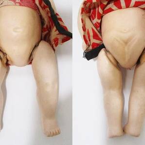 《ジャムルK》Ko0422-74◆送料無料◆日本人形 ビスクドール スリープアイ 陶磁器 子供 少女 レトロ 全長：27.5cm 古いの画像8