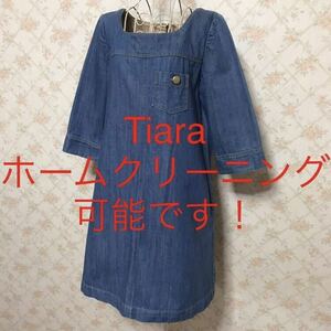 ★Tiara/ティアラ★極美品★七分袖ワンピース3(M.9号)