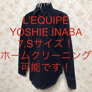 ★L'EQUIPE YOSHIE INABA/レキップ ヨシエイナバ★極美品★小さいサイズ！長袖ブラウス7(S)