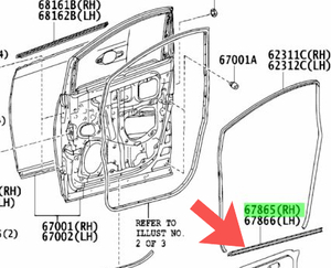 新品 純正品 TOYOTA トヨタ フロントドアウェザーストリップLWR 左右共通 アルファード ヴェルファイア 20系