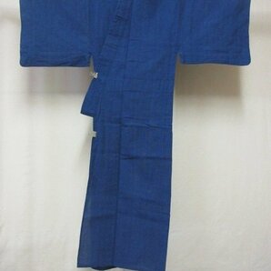 1円 良品 木綿 綿 男性用 浴衣 花火 祭り しじら 紺 縞 お洒落 可愛い 身丈136cm 裄66cm【夢職】★★★の画像3