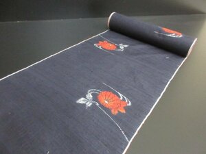 1 jpy superior article silk pongee put on shaku Japanese clothes .. genuine cotton . flower . leaf .. flower high class cloth length 1200cm unused * excellent article *[ dream job ]****