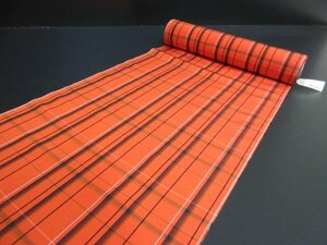 1 jpy superior article silk . Ooshima pongee high class cloth ensemble shaku Japanese clothes orange color .. length 2128cm unused * excellent article *[ dream job ]****