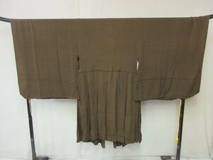 1 jpy used silk law ... color ... tea color law . shop Kyoto law costume bundle plain . temple god company length 115cm.88cm * excellent article *[ dream job ]****