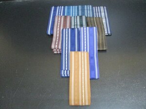 1 jpy used man's obi remake silk tree cotton . woven Hakata woven .. for man together 10ps.@ tea . beginner [ dream job ]**