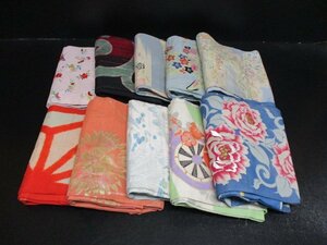 中古 名古屋帯 リメイク 絹 化繊 絽 紗 夏物 和装 和服 刺繍 大量 まとめて10点 アンティーク 材料 素材 古布 お稽古 初心者【夢職】☆☆