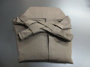 1円 良品 正絹 馬乗り袴 男性用 茶色 縞 アンティーク 和装 式典 紐下88cm 高級【夢職】★★★