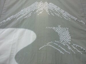 1 jpy superior article .. long kimono-like garment for man Japanese clothes ukiyoe aperture stop Mt Fuji boat .. high class . good-looking sleeve peerless length 144cm.65cm[ dream job ]***