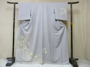 1 jpy used silk kimono visit wear .. type . Japanese clothes branch shide . Sakura pearl tone flower see high class . length 1457cm.65cm[ dream job ]**