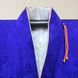 1円 良品 正絹 法衣 色衣 御祭服 大師衣 神主 神官 衣装 法衣店 京都 装束 お寺 神社 無地 身丈113cm ◆逸品◆【夢職】★★★★の画像3