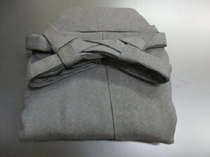 1円 良品 化繊 行灯袴 男性用 灰色 無地 式典 和装 和服 ヘラ付き 紐下83cm 高級【夢職】★★★