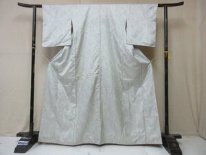 1 иен б/у натуральный шелк кимоно подлинный белый Ooshima эпонж японский костюм японская одежда лен. лист . какой ... черепаха . модный высококлассный . длина 153cm.66cm [ сон работа ]***