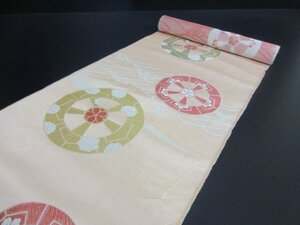 1 jpy used silk Nagoya obi obi ground cloth Japanese clothes Japanese clothes antique Taisho romance source . car wave stylish length 484cm[ dream job ]***