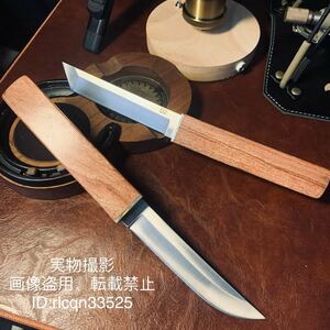 高品質 2本木鞘ナイフ 鋼刃 和式小刀 伝統工芸　日本刀型 キャンプ　アウトドア　釣り 野外登山