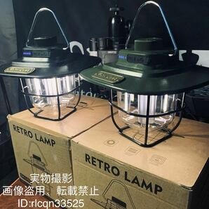 キャンプ用 高品質 LEDランタン ランプ 吊り下げ 2個セット 充電式 380LM 1800mAhアウトドア 野外登山 270g 120×145mmの画像1