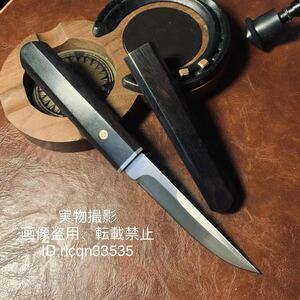 超高品質 高級木製 和風木鞘ナイフ D2鋼刃 和式小刀 伝統工芸　日本刀型 キャンプ　アウトドア　釣り 野外登山