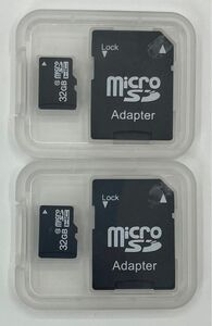 【新品未使用・ケースに汚れ】microSDカード　32GB 2枚まとめ売り