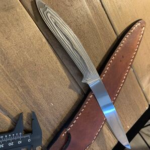 Koji Hara Handmade Knife 5" 原幸治氏 作 カスタムナイフ ５インチ ユーティリティ ストーンステップハンドル の画像2
