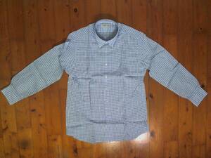 ☆未使用☆国産☆鎌倉シャツ【Maker's Shirt 鎌倉】ボタンダウン リネン長袖シャツ　麻シャツ XL チェック　青白