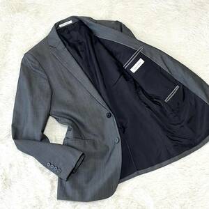 1円 【大人の魅力】Calvin Klein カルバンクライン CK テーラードジャケット グレー 無地 総裏 36 M位 スーツ メンズ