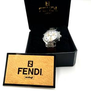 1円 【圧倒的存在感】箱/保 付き FENDI フェンディ 腕時計 メンズ レディース クォーツ オロロジ レザー クロノグラフ の画像8