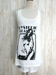 HYSTERIC GLAMOUR/ヒステリックグラマー：レイヤード タンクトップ ガールプリント 0112CR05 ホワイト レディース/中古/USED