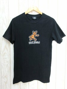 STUSSY/ステューシー：ベア 半袖Tシャツ ブラック サイズS メンズ/中古/USED