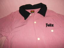 ボウリングシャツ4■WORLD’S MOST・FELIX　M寸・ピンク・フェリックス・レーヨン100％■USED_画像6
