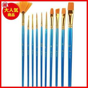  acrylic paint writing brush YIHUALE multi-purpose surface . writing brush nylon paintbrush paint brush watercolor painting plastic model painting 10 pcs set Japanese picture blue 