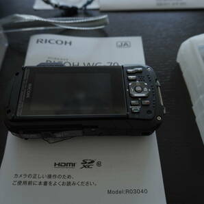 美品！防水カメラ！RICOH WG-70 ブラック 、シリコンカバー、ネックS付 防水 ●おまけプレゼント多数！の画像3