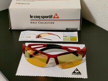 le coq sportif GOLF ルコック ゴルフ LCG-104 ゴルフ専用レンズ スポーツ サングラス 68□15-130 フレームレッド系 専用ケース付き_画像5