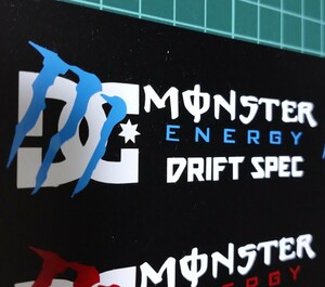 DC SHOE CO、MONSTER ENERGY ラジドリ カッティングステッカー 水色 