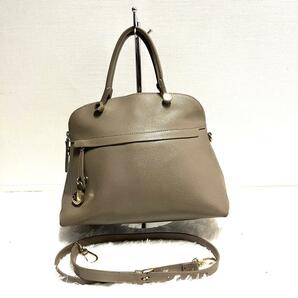 フルラ FURLA グレイ レザー 2WAYバッグ ショルダー