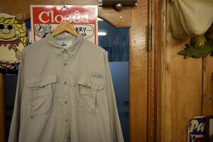 Хороший стиль ◎ 2000 -х годов Vintage Columbia Pfg Pfg Peefg с длинным рукавом с рыбацкой рубашкой L Beige Utdoor NR24773