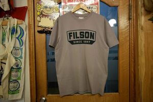 グッドプリントUSA製アメリカ製FILSONフィルソンロゴプリントTシャツMグレー系アメカジワークアウトドアオールコットンh23665