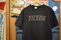 グッドプリントUSA製アメリカ製FILSONフィルソンロゴプリントTシャツMブラック黒アメカジワークアウトドアオールコットンh23668_画像1