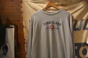 gdo принт 90S Vintage TIMBERLAND Timberland длинный рукав принт футболка long T серый серый L American Casual уличный Street n2423