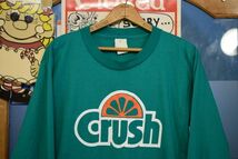 グッドプリント◎90sビンテージanvilアンビルボディオールコットンクラッシュプリント長袖TシャツMグリーン系緑アメカジジュース h23734_画像3