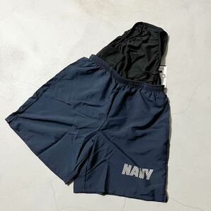 USA製 未使用 デッドストック newbalance社製 US NAVY リフレクター トレーニングショーツ ネイビー M / 海軍 ヴィンテージ 管理番号02の画像5