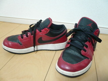 NIKE ナイキ GS Air Jordan 1 Low エア ジョーダン 1 ロー 553560-605 レッド×ブラック 25.0cm_画像1