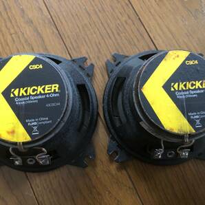 KICKER キッカー 10cm 同軸 コアキシャル 2way スピーカー CSC4（2本1組）中古品 音出しOK！！の画像2