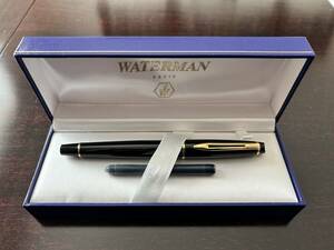 WATERMAN ウォーターマン 万年筆 ブラック ペン先F ケース付き 新品未使用