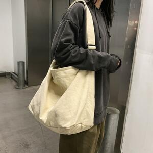  men's lady's bag News paper bag tote bag shoulder bag high capacity white light weight canvas diagonal .. military old clothes 