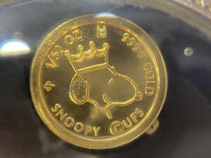 24K　コイン　金　メダル　1/50oz　スヌーピー　SNOOPY　腕時計　Limit edition　Royal King 　シリアル№0367★ｈ1010