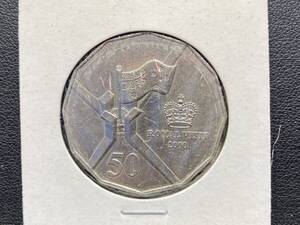 アンティークコイン 銀硬貨 2000年 50Cent Australian- Royal Visit-Coin ミレニアム記念 オーストラリア 50セント★911