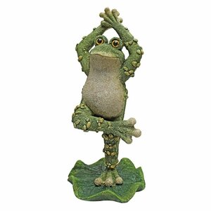 手を上げて踊る蛙　踊るカエル像インテリア置物屋外フィギュアガーデン庭花壇雑貨飾り小物アウトドアオブジェ踊り蛙バレエダンスアニマル