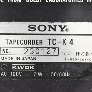 ◇p1771 ジャンク品 SONY ソニー カセットデッキ TC-K4の画像6