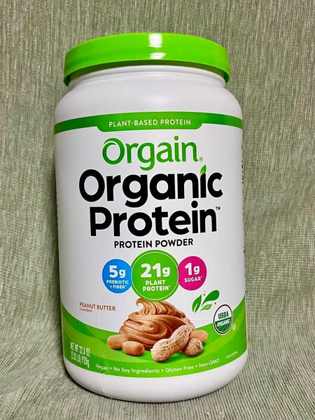 Orgain オーガニックプロテインパウダー 植物性 ピーナッツバター味920g ビーガン　グルテンフリー　